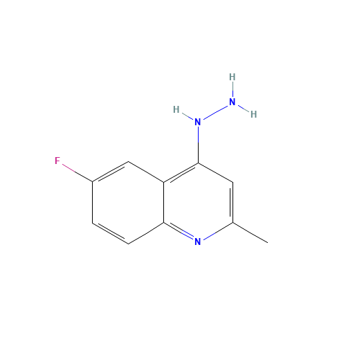 (6-Fluoro-2-methylquinolin-4-yl)hydrazine (CAS: 49612-15-9) - Chemical Structure and Molecular Formula 