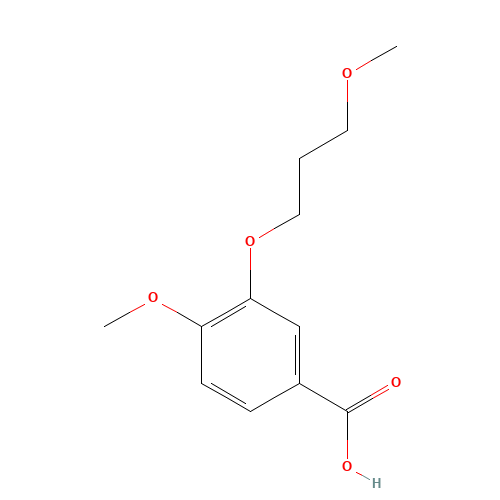 4-Methoxy-3-(3-methoxypropoxyl)benzoic acid (CAS: 895240-50-3) - Chemical Structure and Molecular Formula 