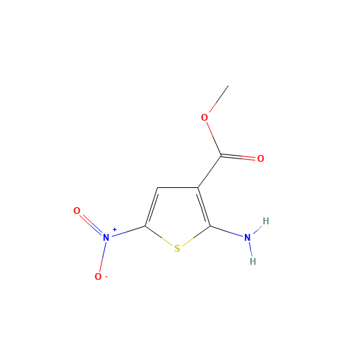 2-AMINO-3-METHOXYCARBONYL-5-NITROTHIOPHENE (CAS: 43028-48-4) - Chemical Structure and Molecular Formula 
