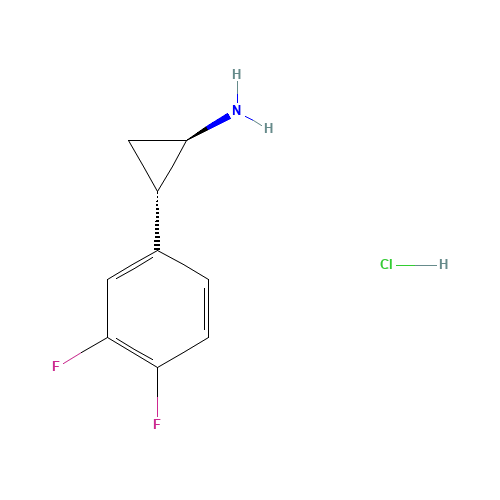 (1R,2S)-2-(3,4-difluorophenyl)cyclopropanamine hydrochloride (CAS: 1156491-10-9) - Chemical Structure and Molecular Formula 