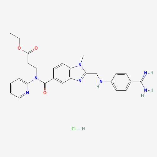 N-[[2-[[[4-(Aminoiminomethyl)phenyl]amino]methyl]-1-methyl-1H-benzimidazol-5-yl]carbonyl]-N-(2-pyridinyl)-beta-alanine ethyl ester hydrochloride (CAS: 211914-50-0) - Related Chemical Product