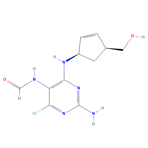(1S,4R)-4-[(2-Amino-6-chloro-5-formamide-4-pyrimidinyl)amino]-2-cyclopentene-1-methanol (CAS: 171887-04-0) - Related Chemical Product
