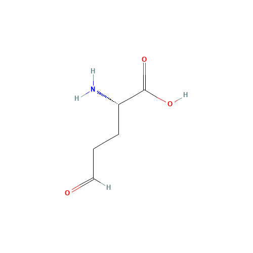 2-amino-5-oxo-pentanoic acid (CAS: 496-92-4) - Chemical Structure and Molecular Formula 
