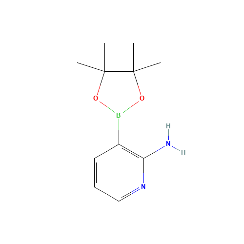 2-AMINOPYRIDINE-3-BORONIC ACID, PINACOL ESTER (CAS: 1073354-97-8) - Chemical Structure and Molecular Formula 