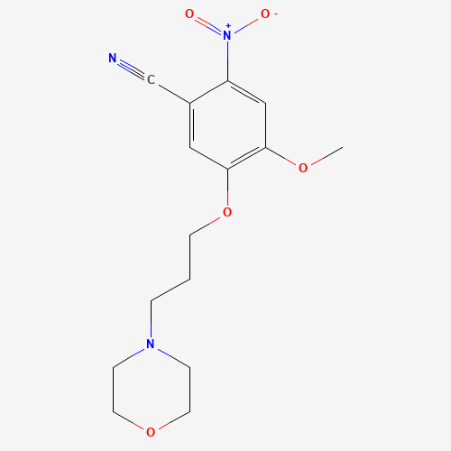 2-Amino-4-methoxy-5-(3-morpholinopropoxy)benzonitrile (CAS: 675126-26-8) - Chemical Structure and Molecular Formula 