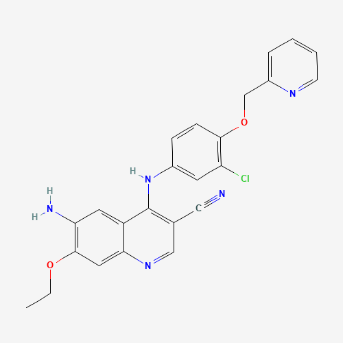 6-amino-4-(3-chloro-4-(pyridin-2-ylmethoxy)phenylamino)-7-ethoxyquinoline-3-carbonitrile (CAS: 848139-78-6) - Related Chemical Product