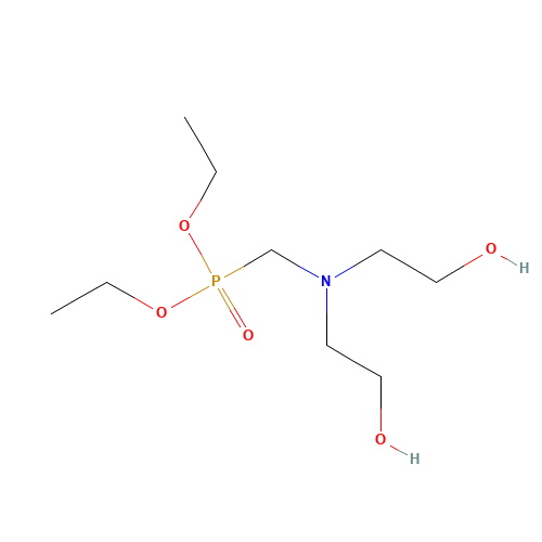 Diethyl bis(2-hydroxyethyl)aminomethylphosphonate (CAS: 2781-11-5) - Chemical Structure and Molecular Formula 