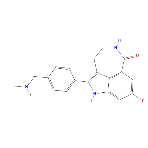 8-FLUOR-2-{4-[(METHYLAMINO)METHYL]FENYL}-1,3,4,5-TETRAHYDRO-6HAZEPINO[5,4,3-CD]INDOOL-6-ON (CAS: 283173-50-2) - Related Chemical Product