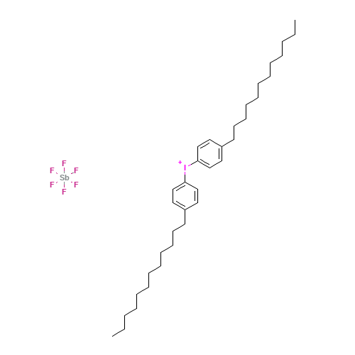 Bis(4-dodecylphenyl)iodonium hexaflurorantimonate (CAS: 71786-70-4) - Chemical Structure and Molecular Formula 