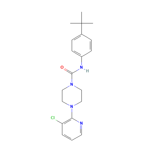4-(3-Chloro-2-pyridinyl)-N-[4-(1,1-dimethylethyl)phenyl]-1-piperazinecarboxamide (CAS: 393514-24-4) - Related Chemical Product