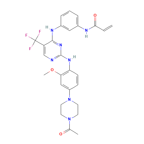 N-(3-((2-((4-(4-Acetylpiperazin-1-yl)-2-methoxyphenyl)amino)-5-(trifluoromethyl)pyrimidin-4-yl)amino)phenyl)prop-2-enamide (CAS: 1374640-70-6) - Related Chemical Product
