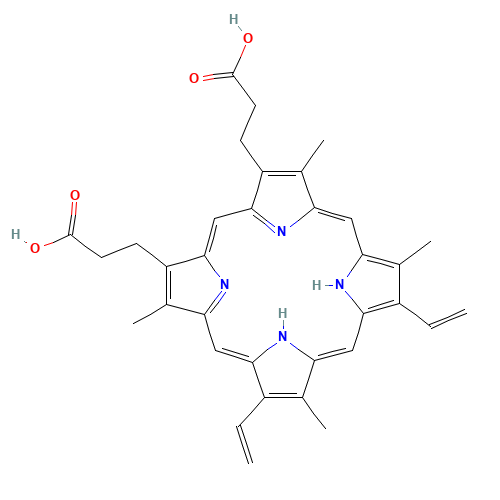 Protoporphyrin ix (CAS: 553-12-8) - Chemical Structure and Molecular Formula 
