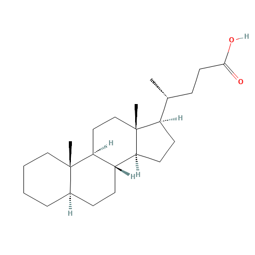 5Β-CHOLANIC ACID (CAS: 468-98-4) - Chemical Structure and Molecular Formula 