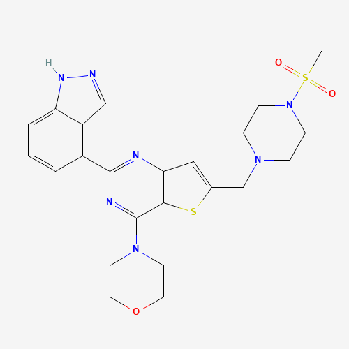 Thieno[3,2-d]pyrimidine, 2-(1H-indazol-4-yl)-6-[[4-(methylsulfonyl)-1-piperazinyl]methyl]-4-(4-morpholinyl)- (CAS: 957054-30-7) - Related Chemical Product