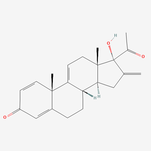 16-methylene-17-hydroxypregna-1,4,9(11)-triene-3,20-dione (CAS: 19683-23-9) - Chemical Structure and Molecular Formula 