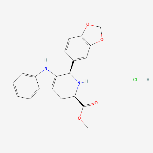 methyl (1R,3R)-1-(1,3-benzodioxol-5-yl)-2,3,4,9-tetrahydro-1H-pyrido[3,4-b]indole-3-carboxylate (CAS: 171752-68-4) - Chemical Structure and Molecular Formula 