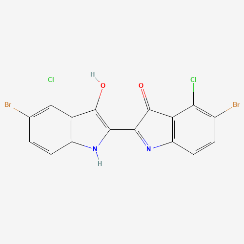 5-bromo-2-(5-bromo-4-chloro-3-oxo-1H-indol-2-ylidene)-4-chloro-1H-indol-3-one (CAS: 29245-44-1) - Chemical Structure and Molecular Formula 