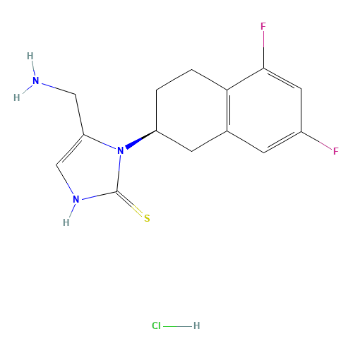 4-(aminomethyl)-3-[(2S)-5,7-difluoro-1,2,3,4-tetrahydronaphthalen-2-yl]-1H-imidazole-2-thione;hydrochloride (CAS: 170151-24-3) - Related Chemical Product