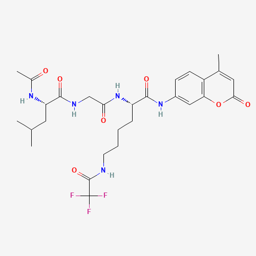 (S)-2-(2-((S)-2-Acetamido-4-methylpentanamido)acetamido)-N-(4-methyl-2-oxo-2H-chromen-7-yl)-6-(2,2,2-trifluoroacetamido)hexanamide (CAS: 1026295-98-6) - Related Chemical Product