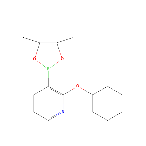 2-Cyclohexyloxypyridine-3-boronic acid pinacol ester (CAS: 1073354-43-4) - Chemical Structure and Molecular Formula 