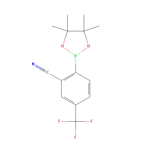 2-CYANO-4-(TRIFLUOROMETHYL)PHENYLBORONIC ACID PINACOL ESTER (CAS: 1073355-21-1) - Chemical Structure and Molecular Formula 