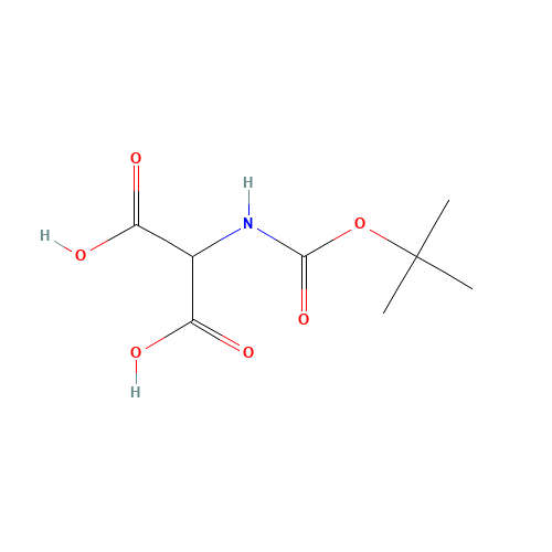 2-((tert-Butoxycarbonyl)amino)malonic acid (CAS: 119881-02-6) - Chemical Structure and Molecular Formula 
