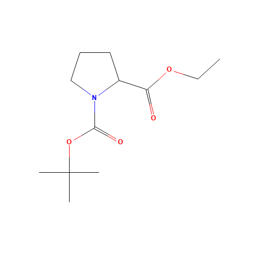 Boc-DL-Proline ethyl ester (CAS: 125347-83-3) - Chemical Structure and Molecular Formula 