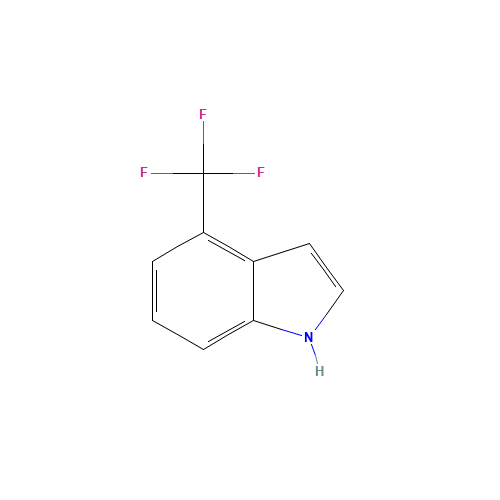 4-(TRIFLUOROMETHYL)-1H-INDOLE (CAS: 128562-95-8) - Chemical Structure and Molecular Formula 