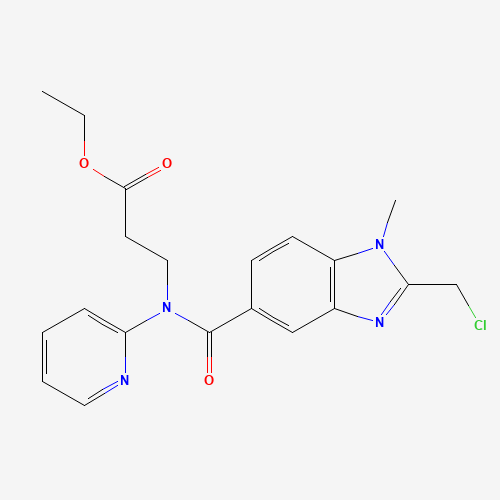 Ethyl 3-(2-(chloromethyl)-1-methyl-N-(pyridin-2-yl)-1H-benzo[d]imidazole-5-carboxamido)propanoate (CAS: 1307233-94-8) - Related Chemical Product