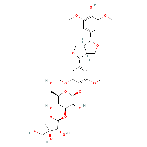 (-)-Syringaresnol-4-O-β-D-apiofuranosyl-(1→2)-β-D-glucopyranoside (CAS: 136997-64-3) - Related Chemical Product