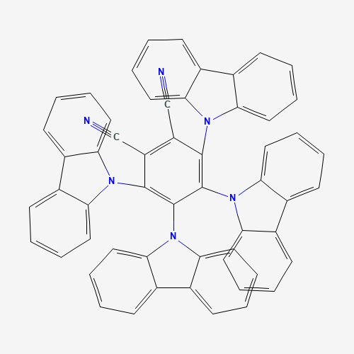 3,4,5,6-tetrakis(carbazol-9-yl)-1,2-dicyanobenzene (CAS: 1416881-51-0) - Chemical Structure and Molecular Formula 