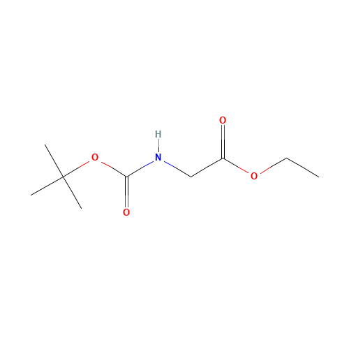 Ethyl 2-(tert-butoxycarbonylamino)acetate; Ethyl 2-((tert-butoxycarbonyl)amino)acetate (CAS: 14719-37-0) - Chemical Structure and Molecular Formula 