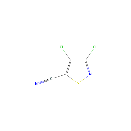 C(#N)C1=C(C(=NS1)Cl)Cl (CAS: 18480-52-9) - Chemical Structure and Molecular Formula 