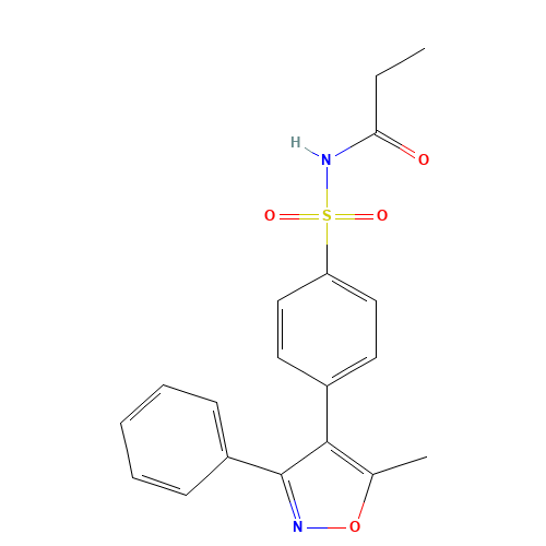N-[4-(5-methyl-3-phenyl-oxazol-4-yl)phenyl]sulfonylpropanamide (CAS: 198470-84-7) - Related Chemical Product