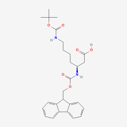 Fmoc-beta-Homolys(Boc)-OH (CAS: 203854-47-1) - Chemical Structure and Molecular Formula 