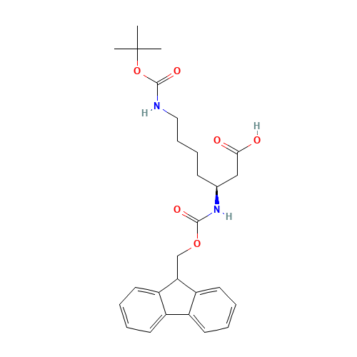 Fmoc-beta-Homolys(Boc)-OH (CAS: 203854-47-1) - Chemical Structure and Molecular Formula 