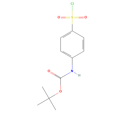 tert-Butyl (4-(chlorosulfonyl)phenyl)carbamate (CAS: 269747-25-3) - Chemical Structure and Molecular Formula 
