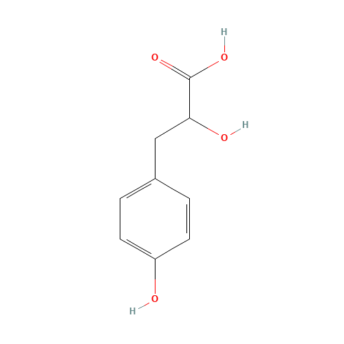2-Hydroxy-3-(4-hydroxyphenyl)propanoic acid (CAS: 306-23-0) - Chemical Structure and Molecular Formula 