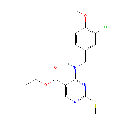 Ethyl 4-((3-chloro-4-methoxybenzyl)amino)-2-(methylthio)pyrimidine-5-carboxylate (CAS: 330785-81-4) - Related Chemical Product