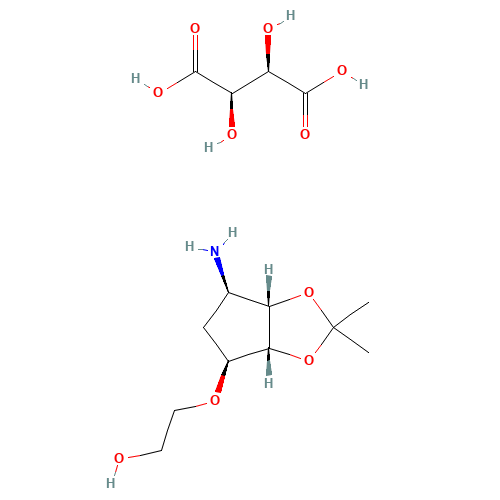 2-((3aR,4S,6R,6aS)-6-amino-2,2-dimethyltetrahydro-3aH-cyclopenta[d][1,3]dioxol-4-yloxy)ethanol L-tataric acid (CAS: 376608-65-0) - Related Chemical Product