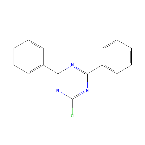 2-Chloro-4,6-diphenyl-1,3,5-triazine (CAS: 3842-55-5) - Chemical Structure and Molecular Formula 