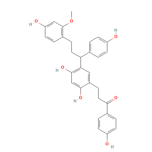 3-(2,4-Dihydroxy-5-(3-(4-hydroxy-2-methoxyphenyl)-1-(4-hydroxyphenyl)propyl)phenyl)-1-(4-hydroxyphenyl)propan-1-one (CAS: 400603-95-4) - Related Chemical Product