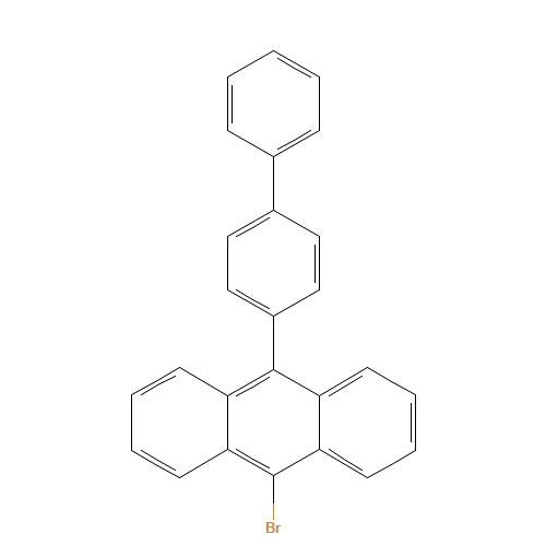 9-([1,1'-Biphenyl]-4-yl)-10-bromoanthracene (CAS: 400607-05-8) - Chemical Structure and Molecular Formula 