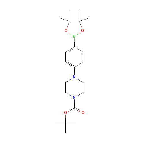 tert-butyl 4-(4-(4,4,5,5-tetramethyl-1,3,2-dioxaborolan-2-yl)phenyl)piperazine-1-carboxyla (CAS: 470478-90-1) - Chemical Structure and Molecular Formula 