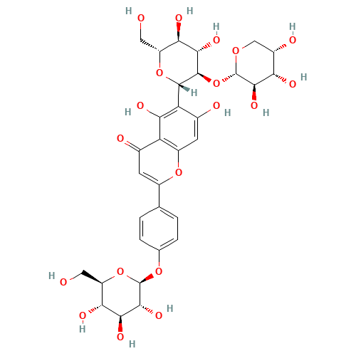 6-(2-O-alpha-L-Arabinopyranosyl-beta-D-glucopyranosyl)-2-[4-(beta-D-glucopyranosyloxy)phenyl]-5,7-dihydroxy-4H-1-benzopyran-4-one (CAS: 53452-16-7) - Related Chemical Product