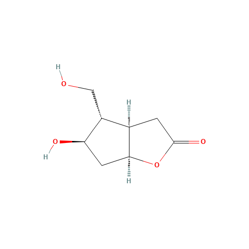 (3aR,4S,5R,6aS)-hexahydro-5-hydroxy-4-(hydroxymethyl)-2H-cyclopenta[b]furan-2-one (CAS: 54423-47-1) - Chemical Structure and Molecular Formula 