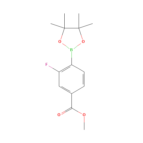 2-Fluoro-4-(methoxycarbonyl)phenylboronic acid pinacol ester (CAS: 603122-79-8) - Chemical Structure and Molecular Formula 