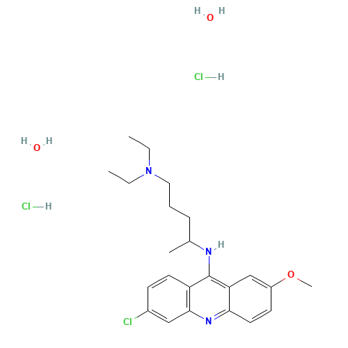 Quinacrine dihydrochloride dihydrate (CAS: 6151-30-0) - Chemical Structure and Molecular Formula 