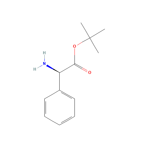 (R)-tert-Butyl 2-amino-2-phenylacetate (CAS: 65715-93-7) - Chemical Structure and Molecular Formula 