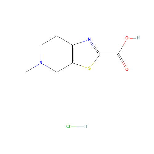 5-methyl-4,5,6,7-tetrahydrothiazolo[5,4-c]pyridine-2-carboxylic acid hydrochloride (CAS: 720720-96-7) - Chemical Structure and Molecular Formula 
